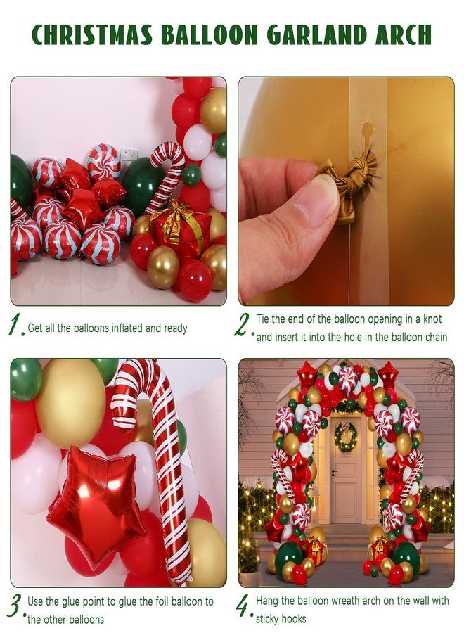 RUODON Christmas Balloon Arch Kit - 233 Pieces with Candy, Cane, Latex, Gift Box & Star Balloons for Party Decorations - Image 4